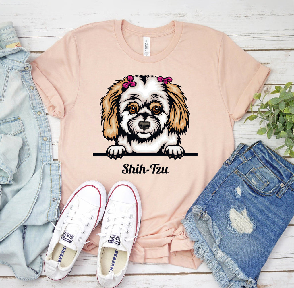Peeking Shih Tzu Dog T-shirt